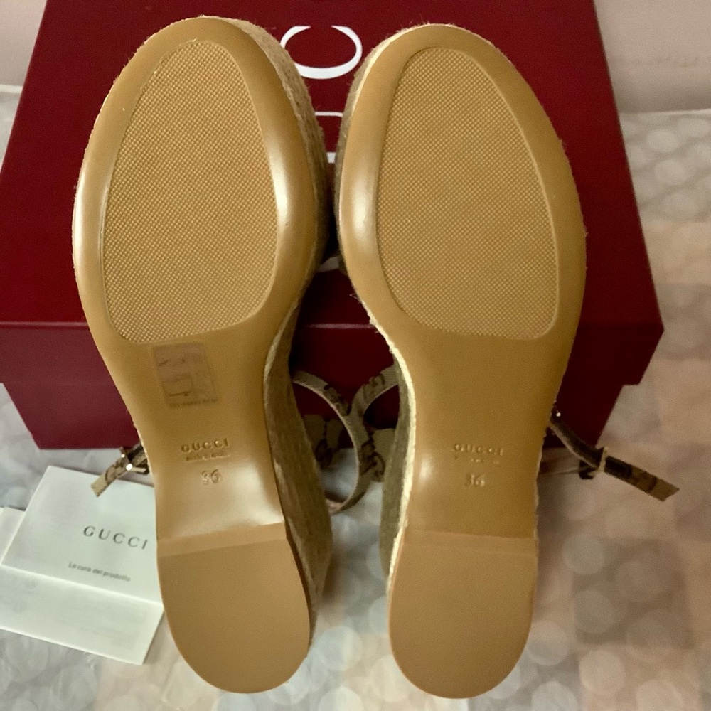 BNIB Gucci Women's Horsebit Espadrille Platform Sandal sz.36 - Picture 12 of 12